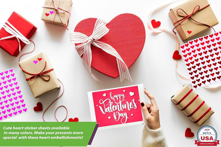 Red Heart Stickers 0.5 Inch (13Mm) 1/2" - Envelope Seals Heart Labels for Valentine, Crafts and Arts - Permanent Adhesive - 350 Pack